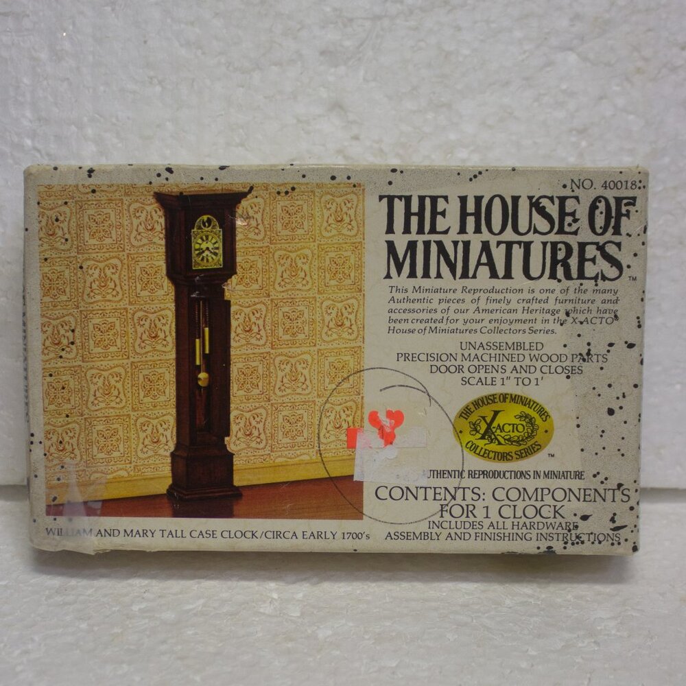 Vintage The House of Miniatures William and Mary Tall Case Clock Unassembled